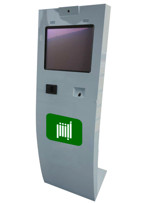 Wolnostojący kiosk z ekranem dotykowym i drukarką termiczną