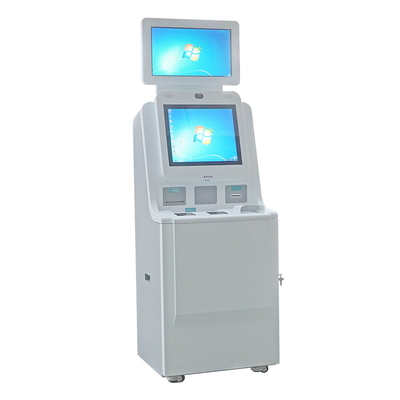 Samoobsługowy kiosk szpitalny z podwójnym ekranem do odprawy pacjentów / rejestracji zapytań / drukowania raportów