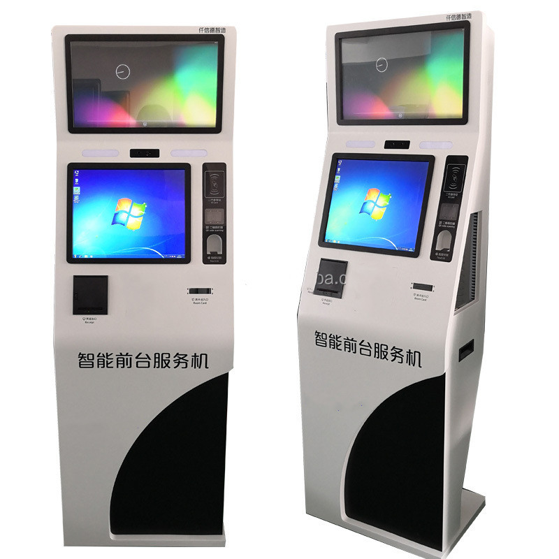 19-calowy samoobsługowy terminal płatniczy z dwoma ekranami i akceptor rachunków detalicznych